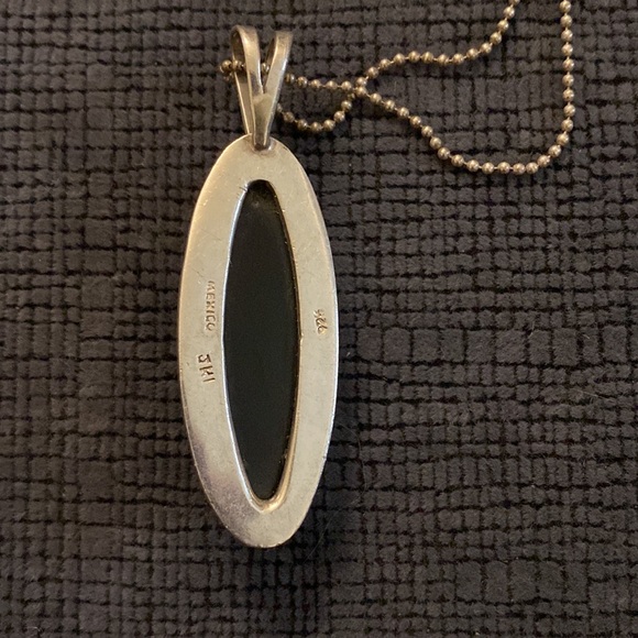 Sterling Silver and Onyx Handmade Necklace - Picture 3 of 5